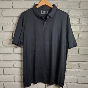 Charles Tyrwhitt Mens 2XL Black 100% Cotton Short Sleeve Polo Shirt CP0317BLK